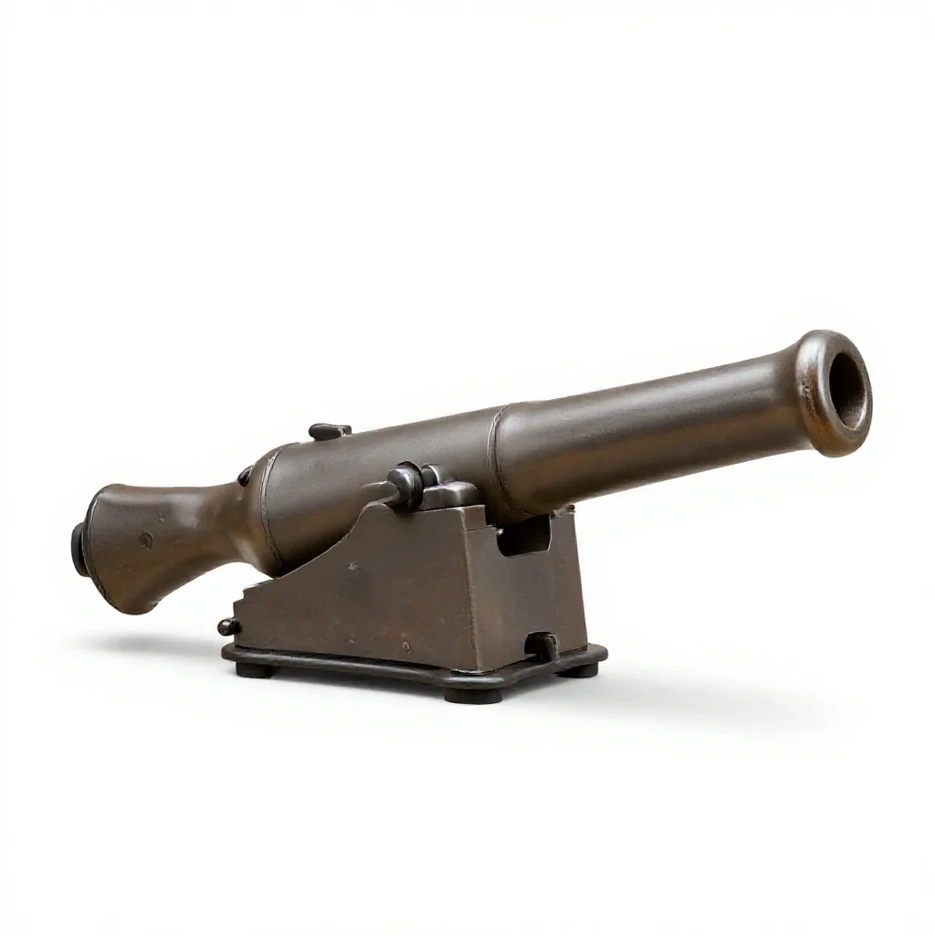 Naval gun isolated on a white background