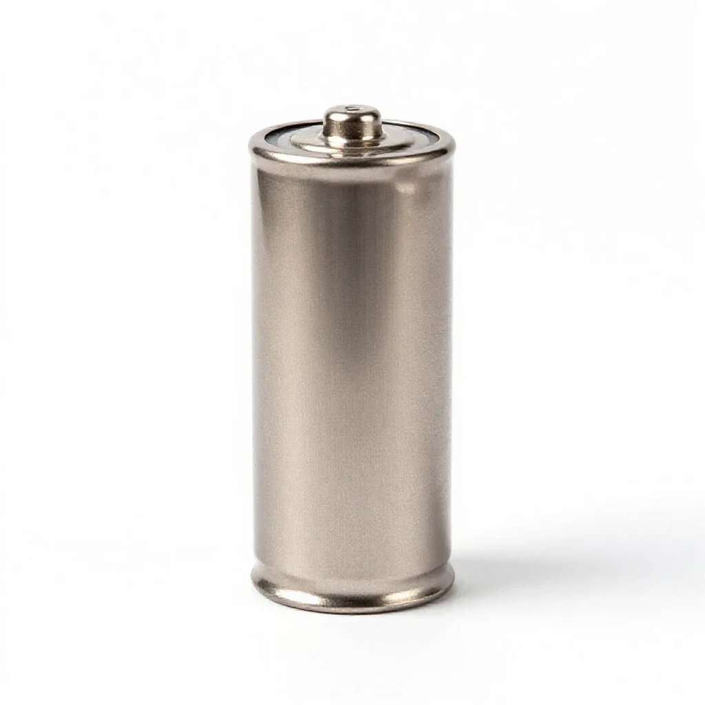Nickel-iron battery isolated on a white background