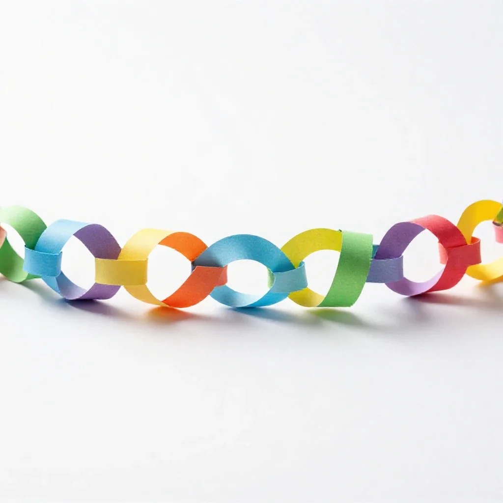 Paper chain isolated on a white background