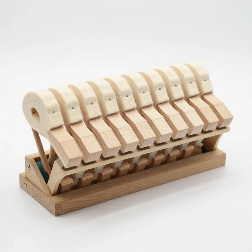 Piano action isolated on a white background