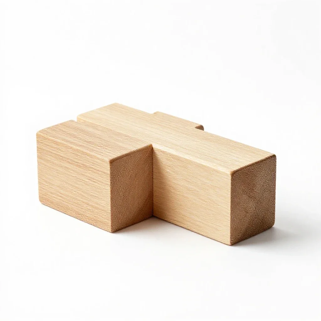 Rabbet joint isolated on a white background