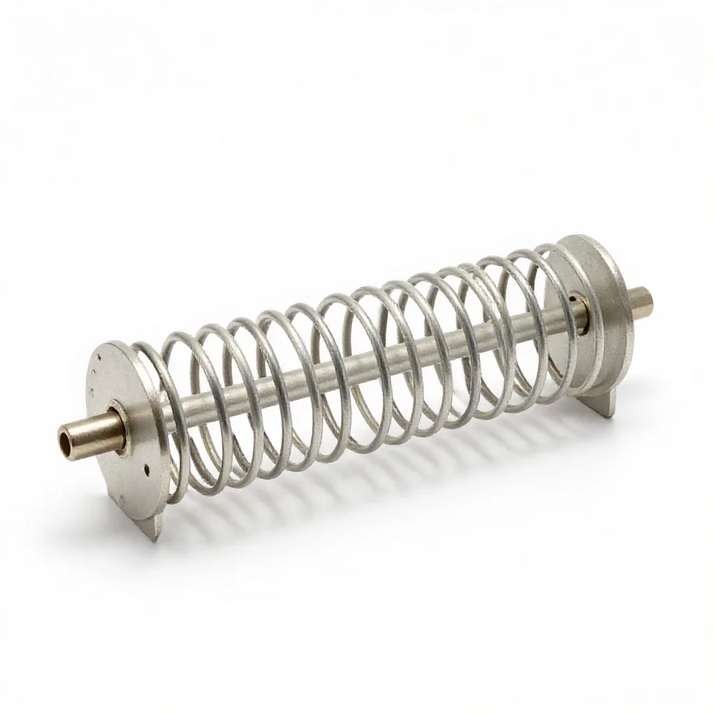 Electromagnetic delay line isolated on a white background