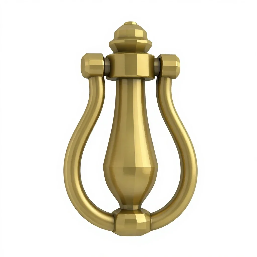 Brass door knocker isolated on a white background