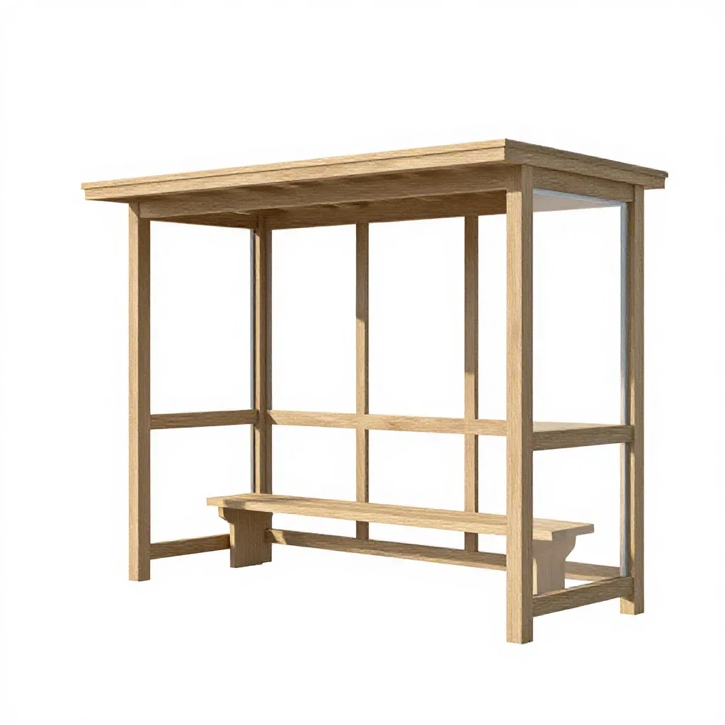Bus shelter isolated on a white background