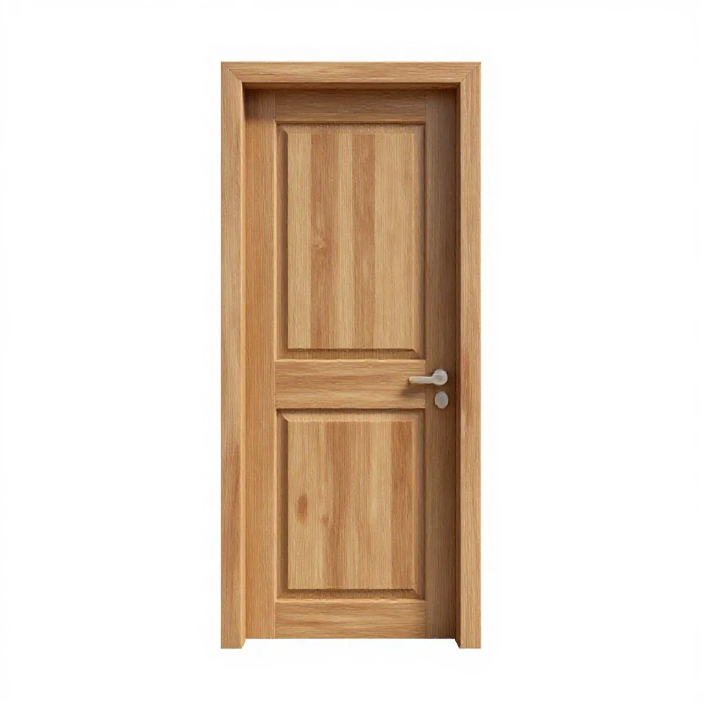 Carved wooden door isolated on a white background