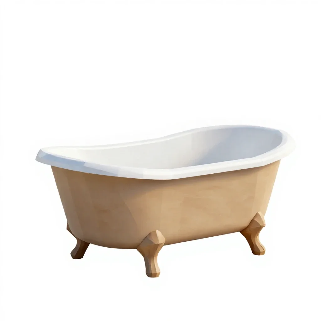 Claw-foot bathtub isolated on a white background