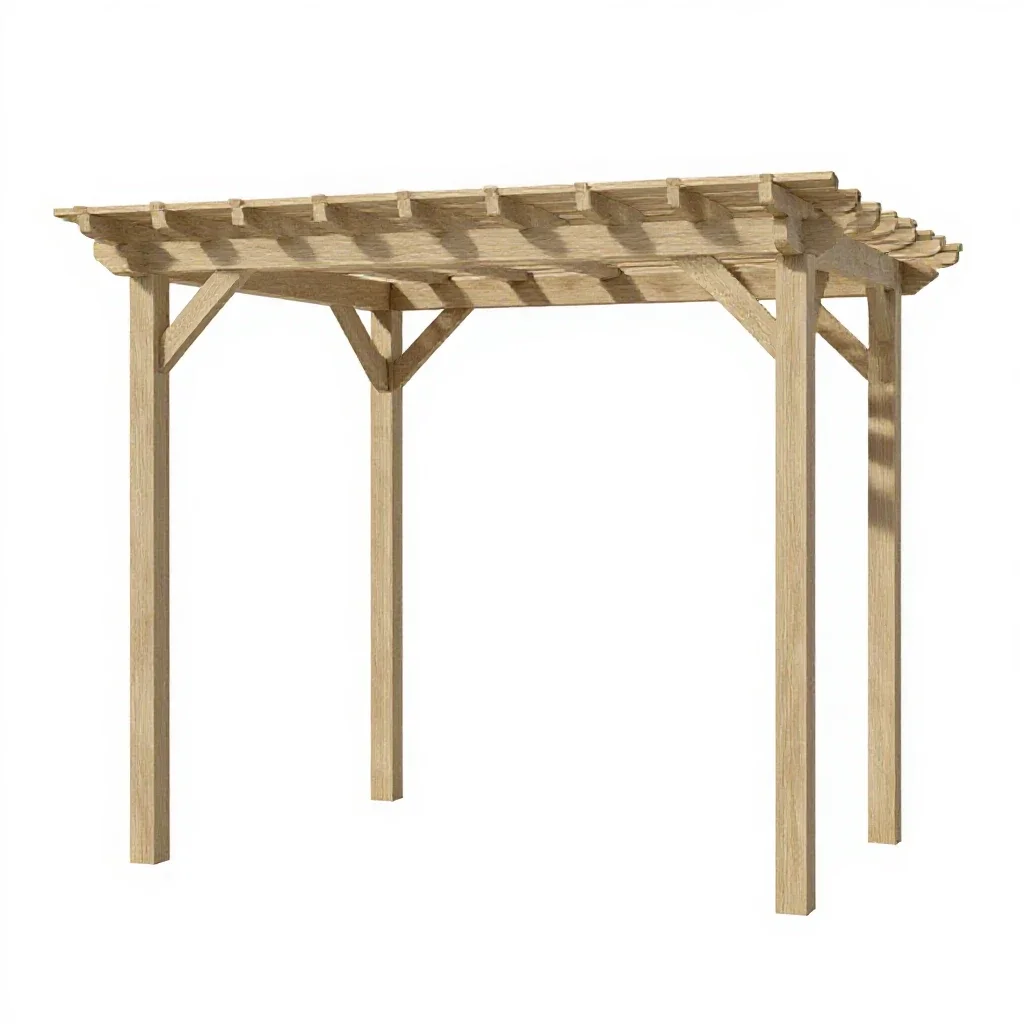 Garden pergola frame isolated on a white background