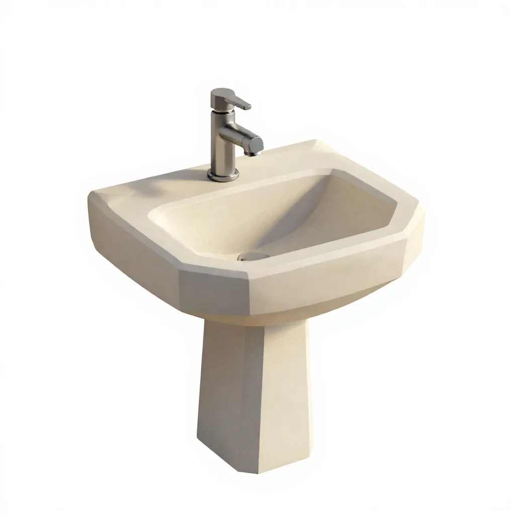 Pedestal sink isolated on a white background
