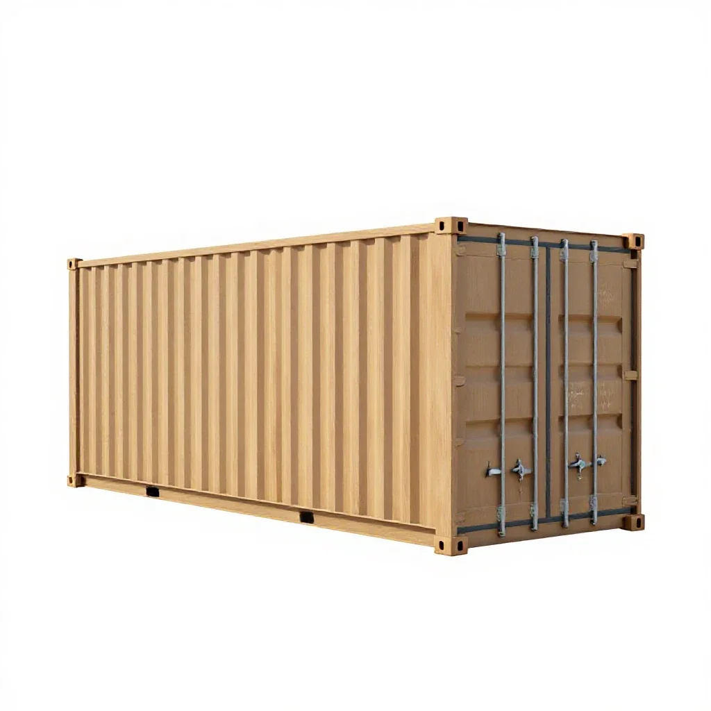 Shipping container home module isolated on a white background