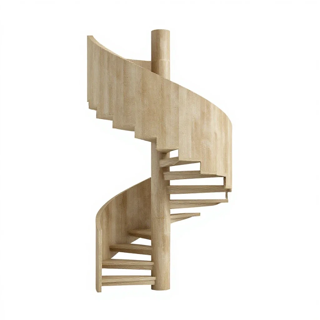 Spiral staircase segment isolated on a white background