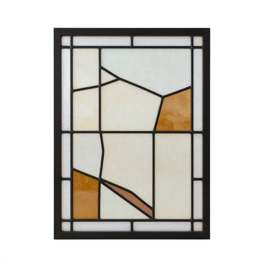 Stained glass panel isolated on a white background