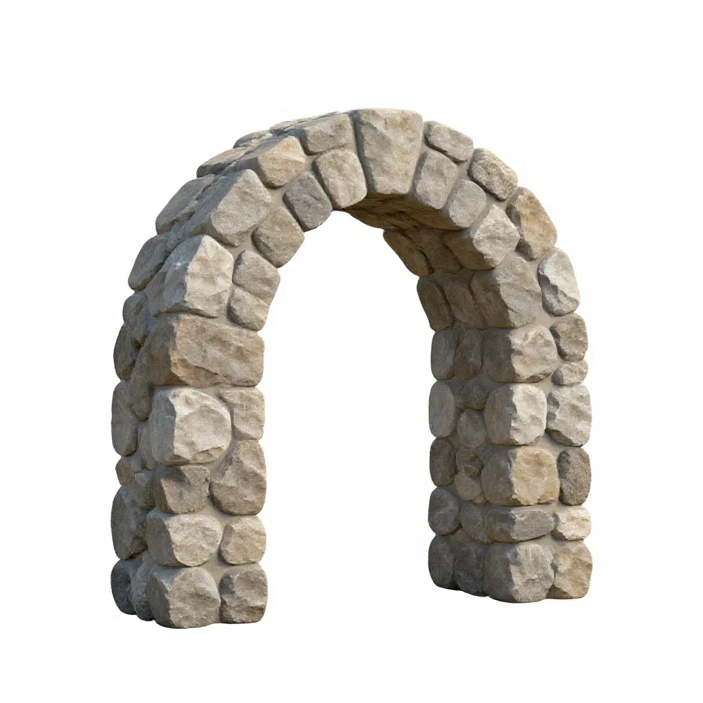 Stone arch keystone isolated on a white background