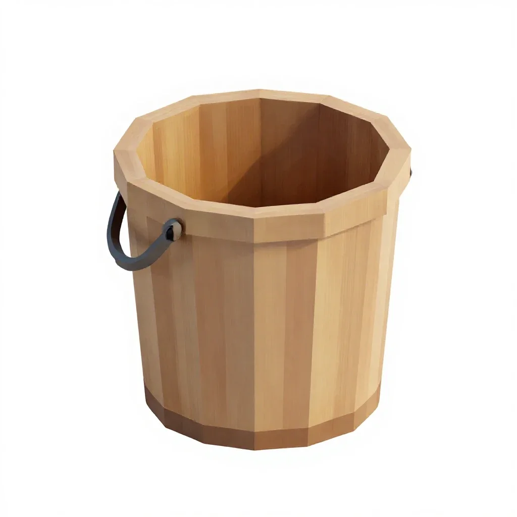 Well with a bucket isolated on a white background
