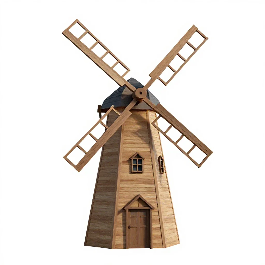 Windmill model isolated on a white background