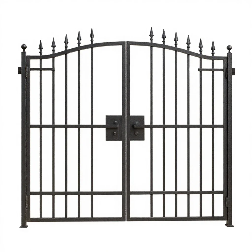 Wrought iron gate isolated on a white background