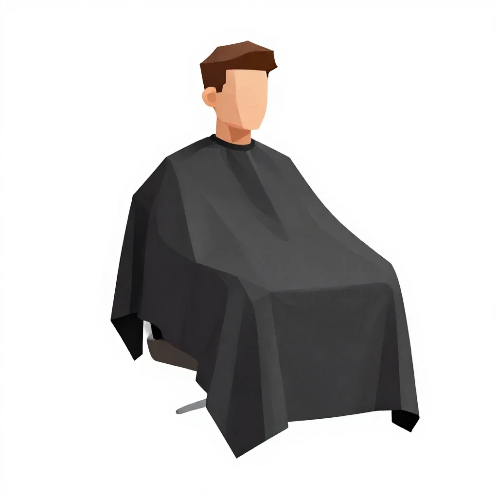 Barber cape folded isolated on a white background