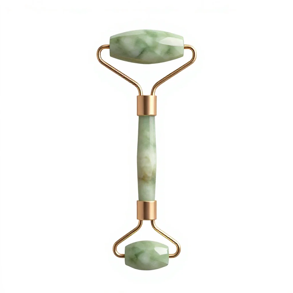 Jade facial roller isolated on a white background