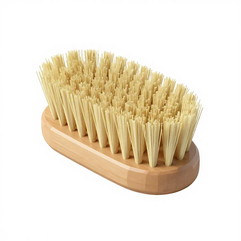 Natural bristle body brush isolated on a white background