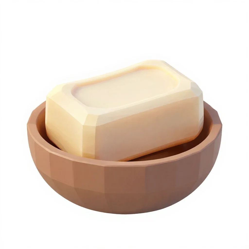 Shaving soap in a bowl isolated on a white background
