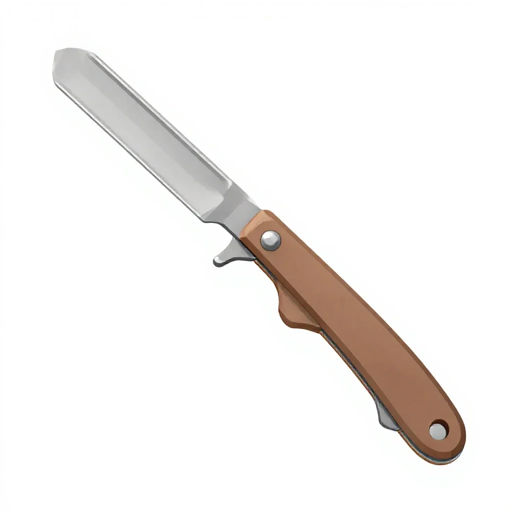 Straight razor open isolated on a white background