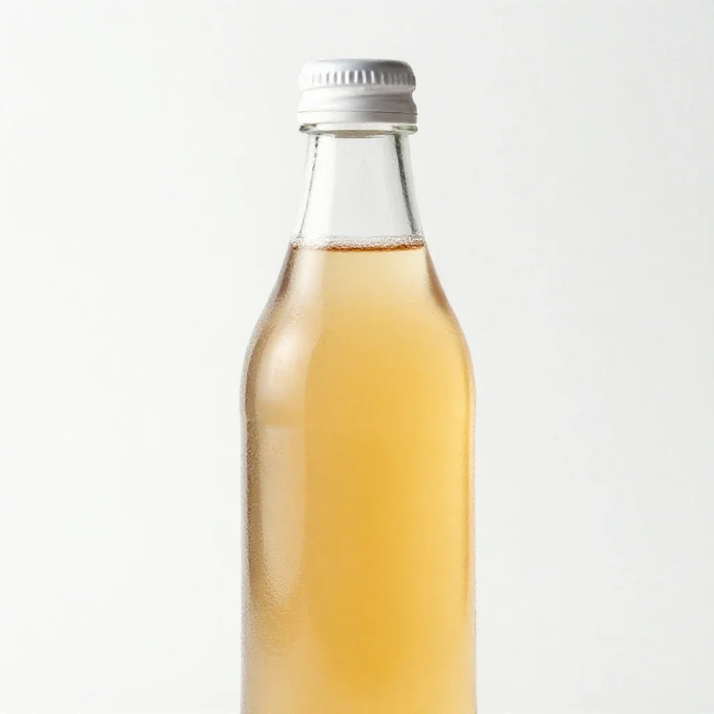 Bottle of kombucha isolated on a white background