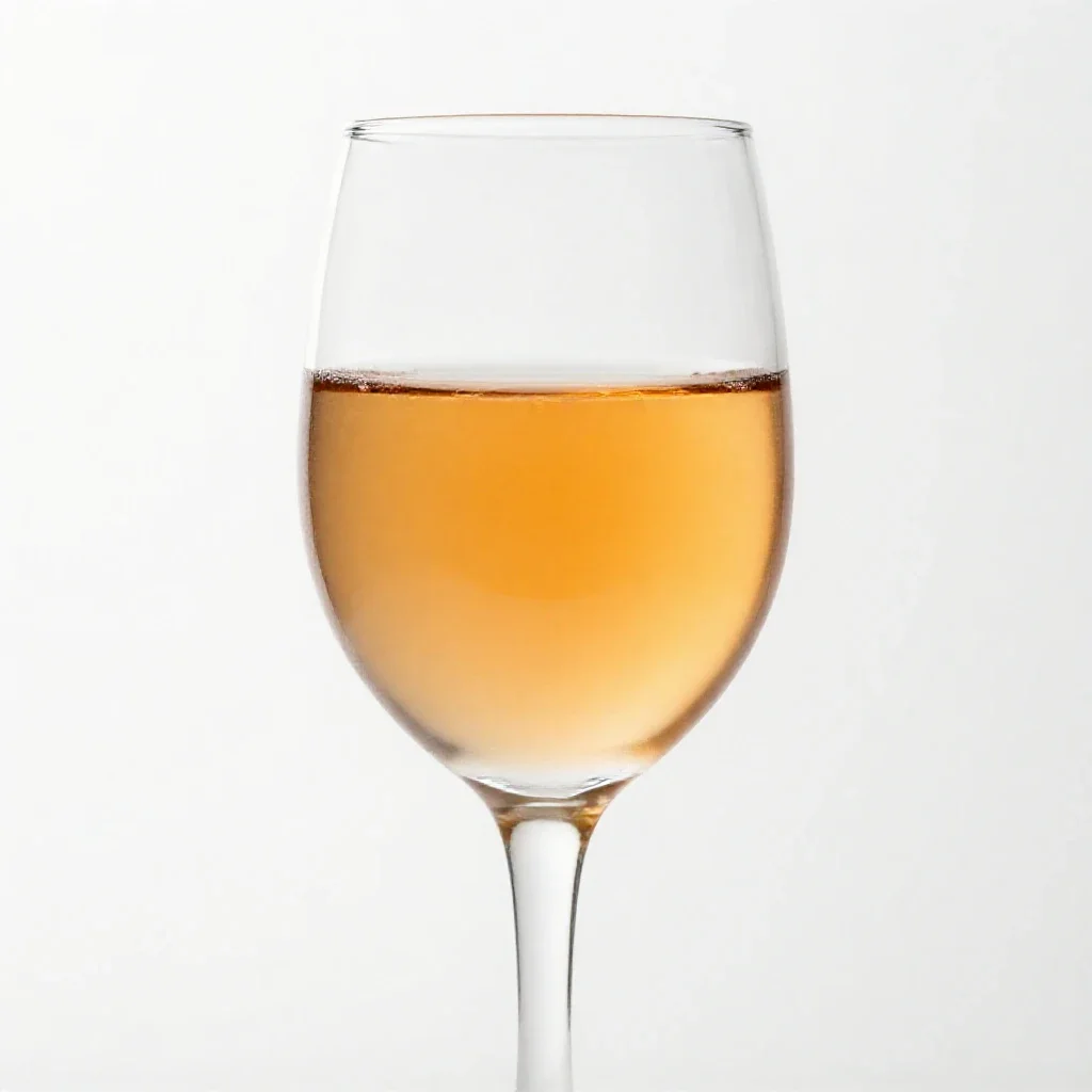 Glass of natural orange wine isolated on a white background