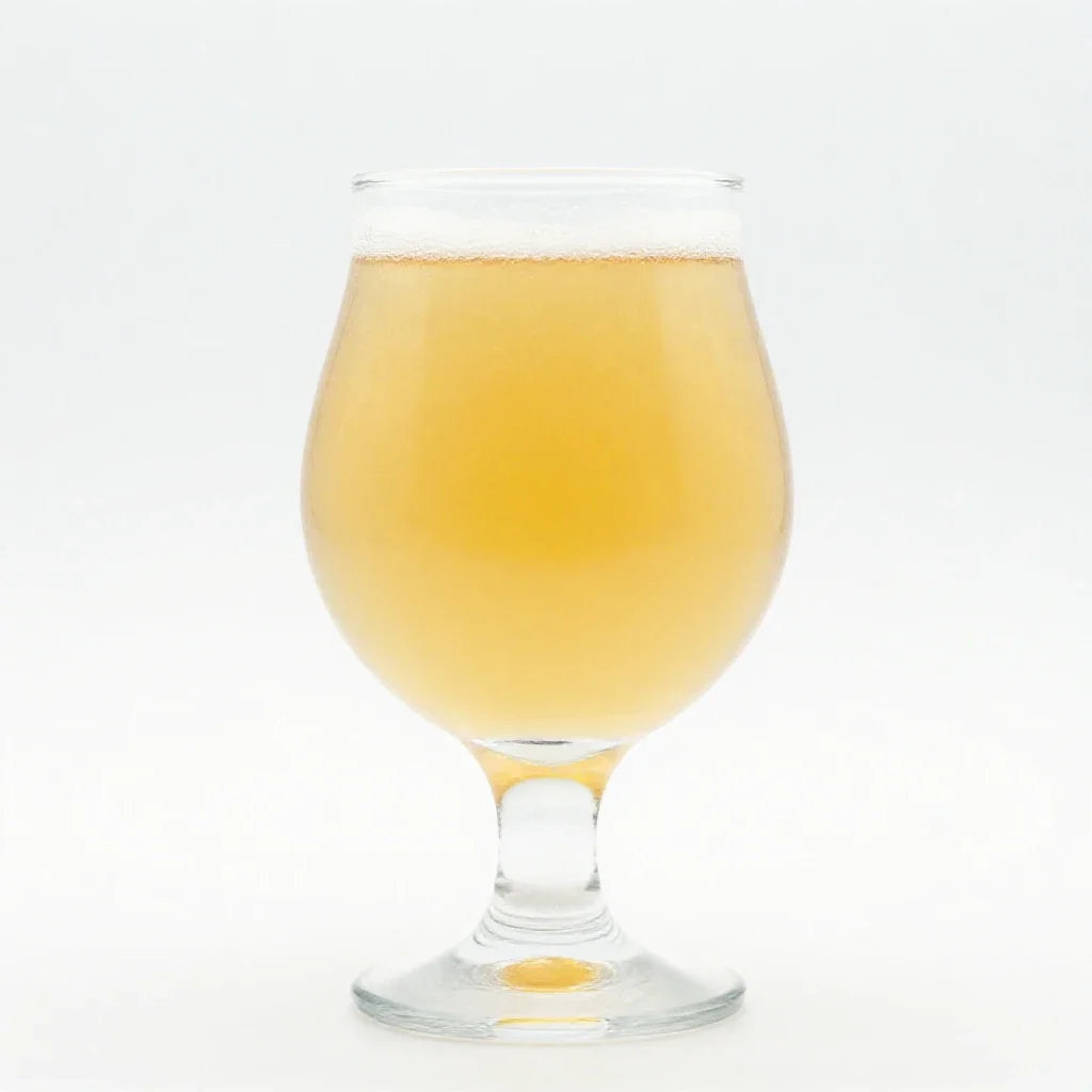 Hazy pale ale in a tulip glass isolated on a white background