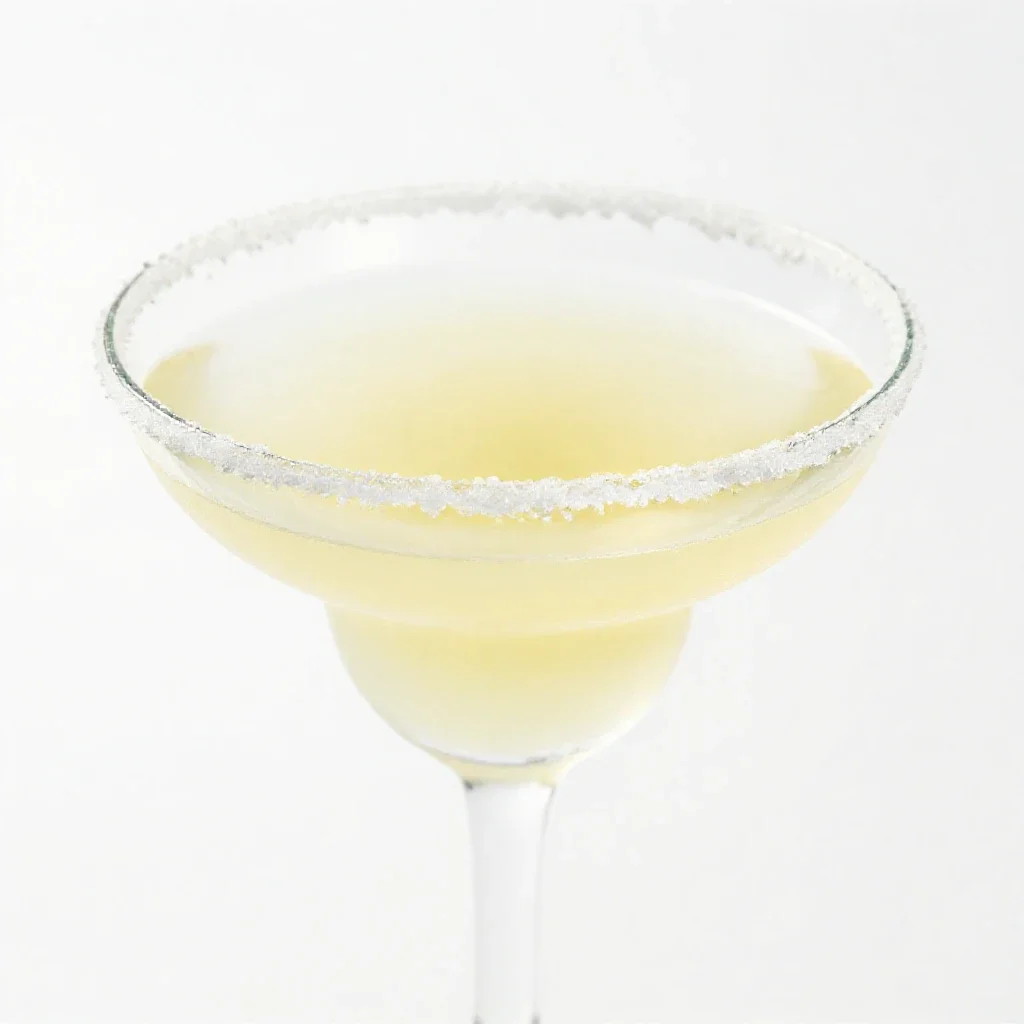Margarita with a salt rim isolated on a white background