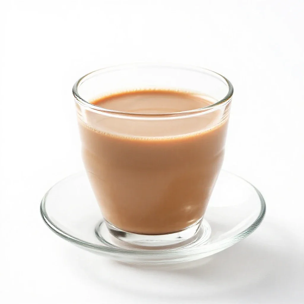 Masala chai in a glass isolated on a white background