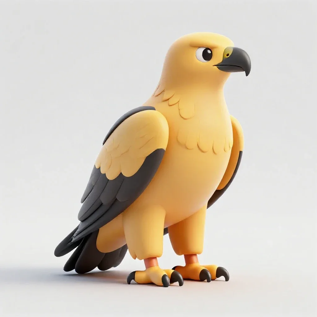 Golden eagle perched isolated on a white background