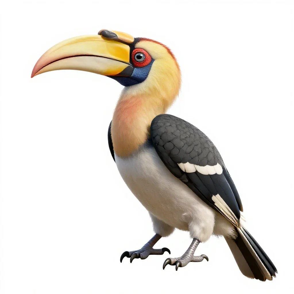 Hornbill isolated on a white background
