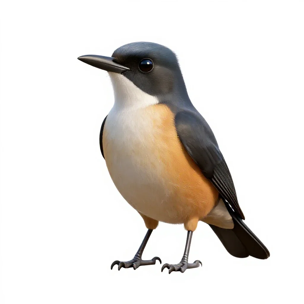 Kingbird isolated on a white background