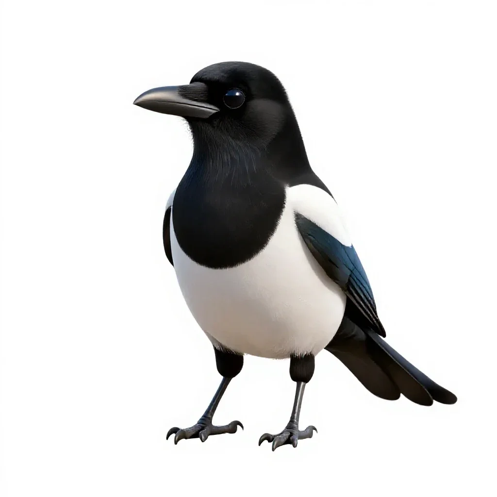 Magpie isolated on a white background