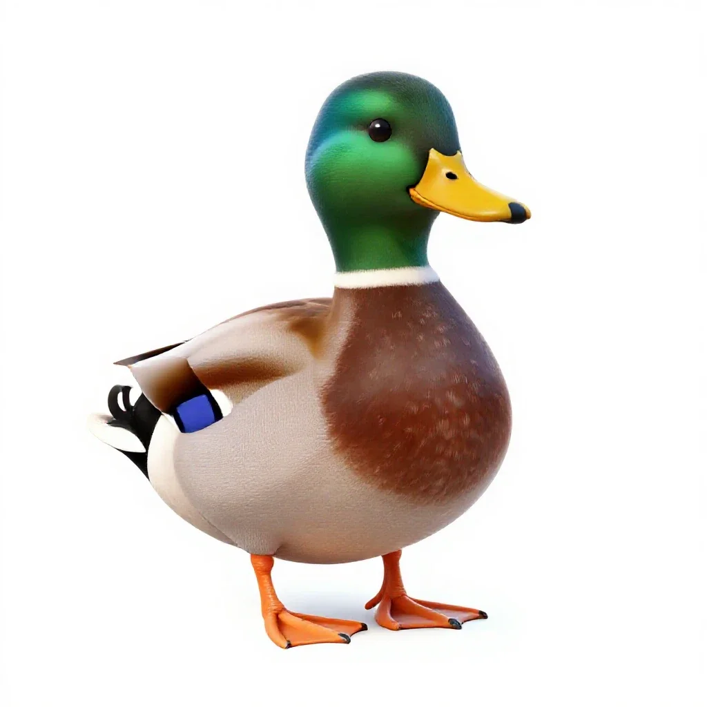 Mallard duck isolated on a white background