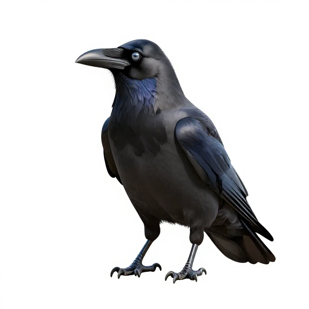 Raven isolated on a white background