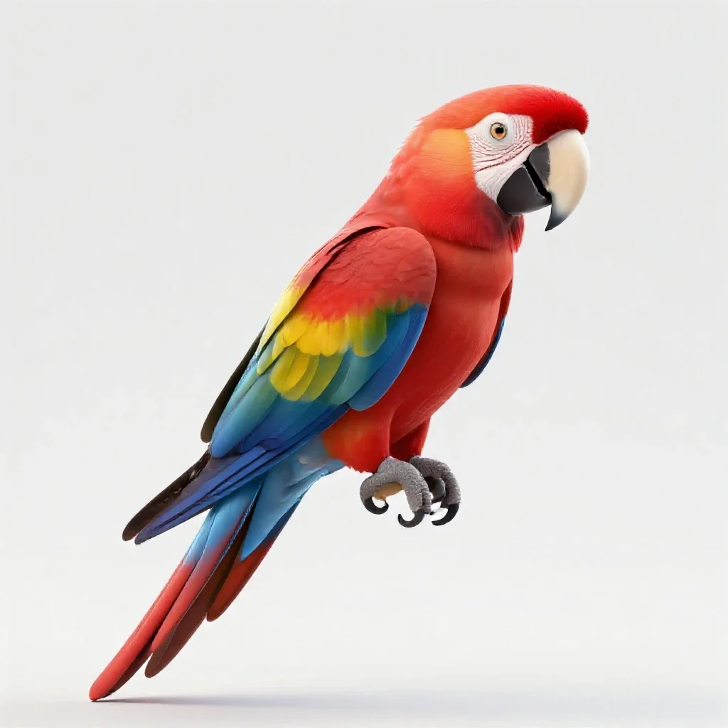 Scarlet macaw isolated on a white background