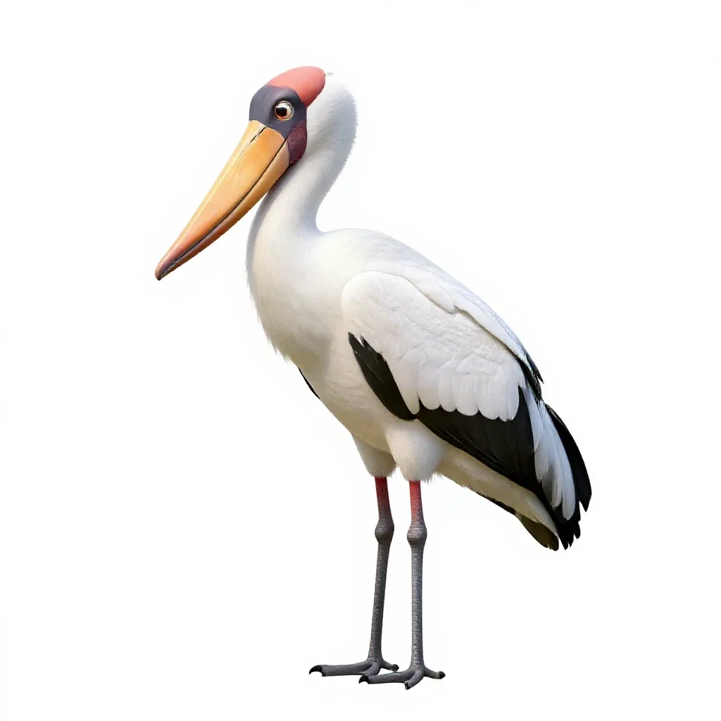 Shoebill stork isolated on a white background