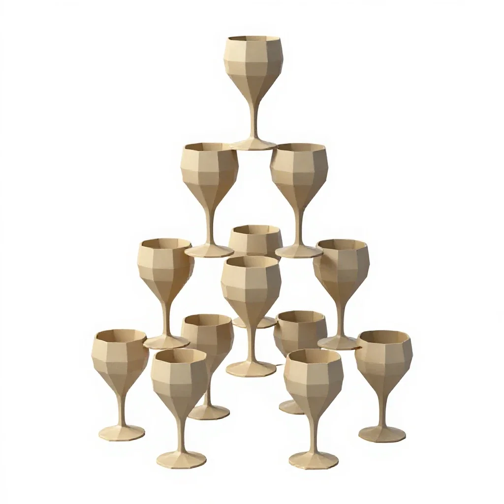 Champagne tower isolated on a white background