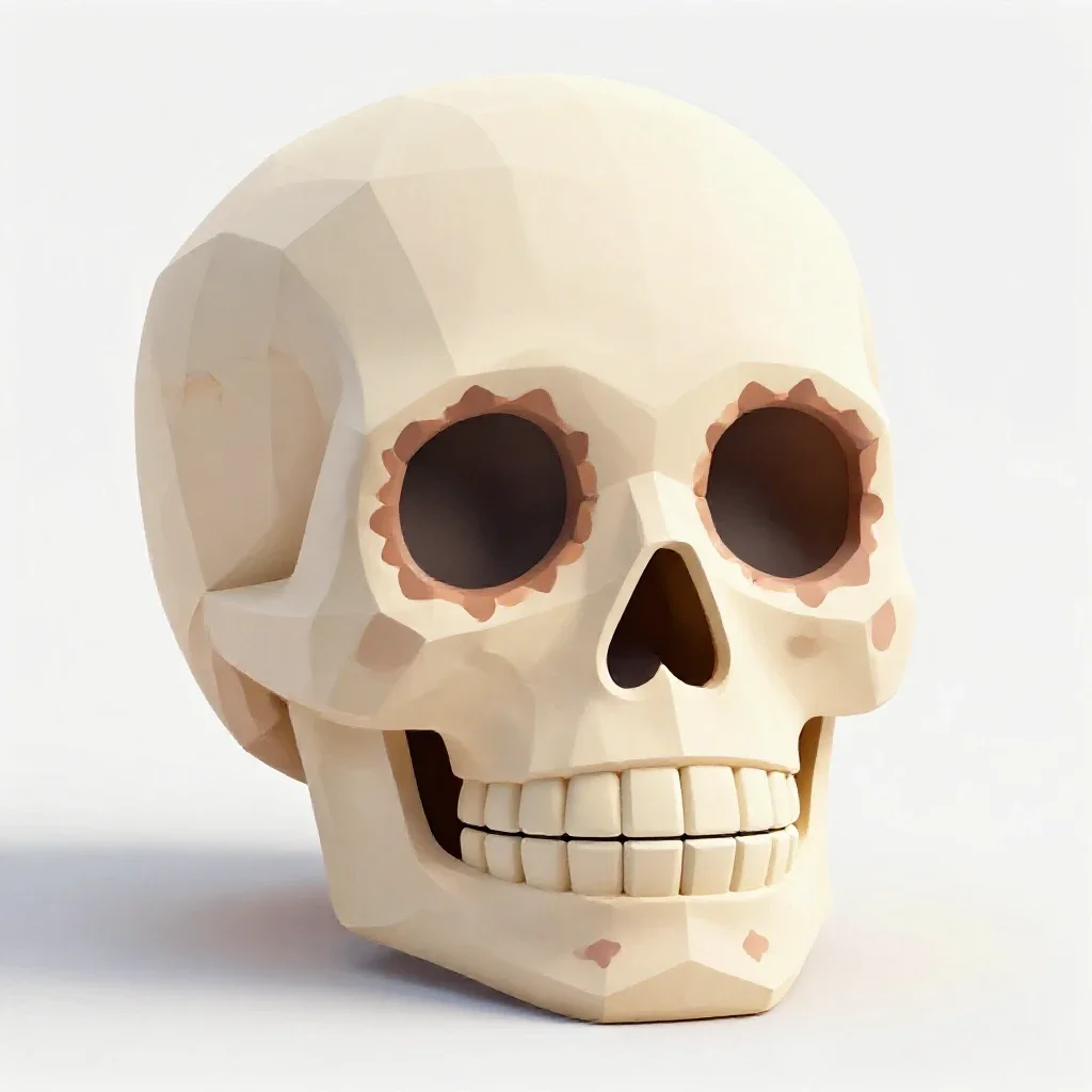 Day of the dead sugar skull isolated on a white background
