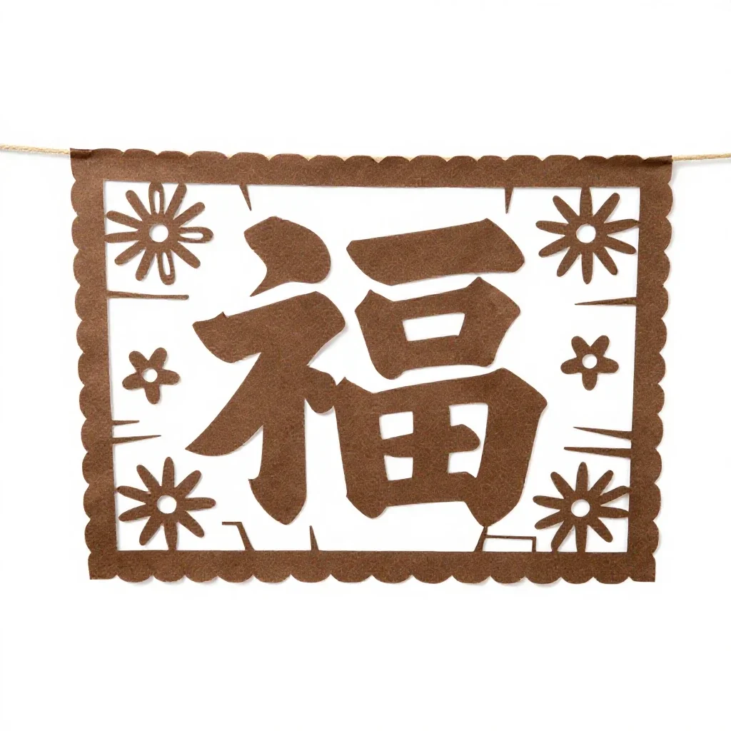 Papel picado banner isolated on a white background
