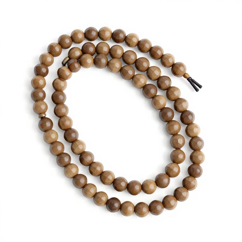 Prayer bead strand isolated on a white background