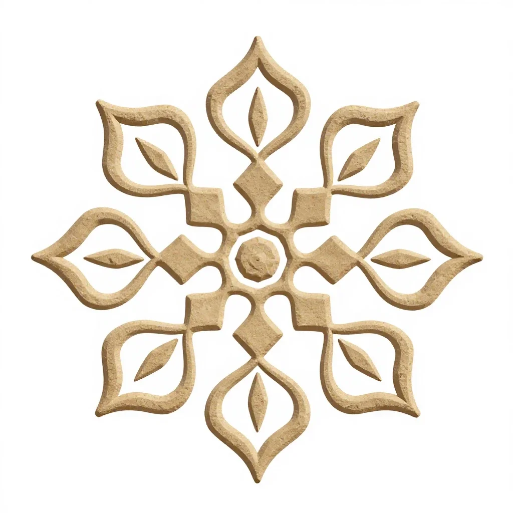 Rangoli stencil isolated on a white background