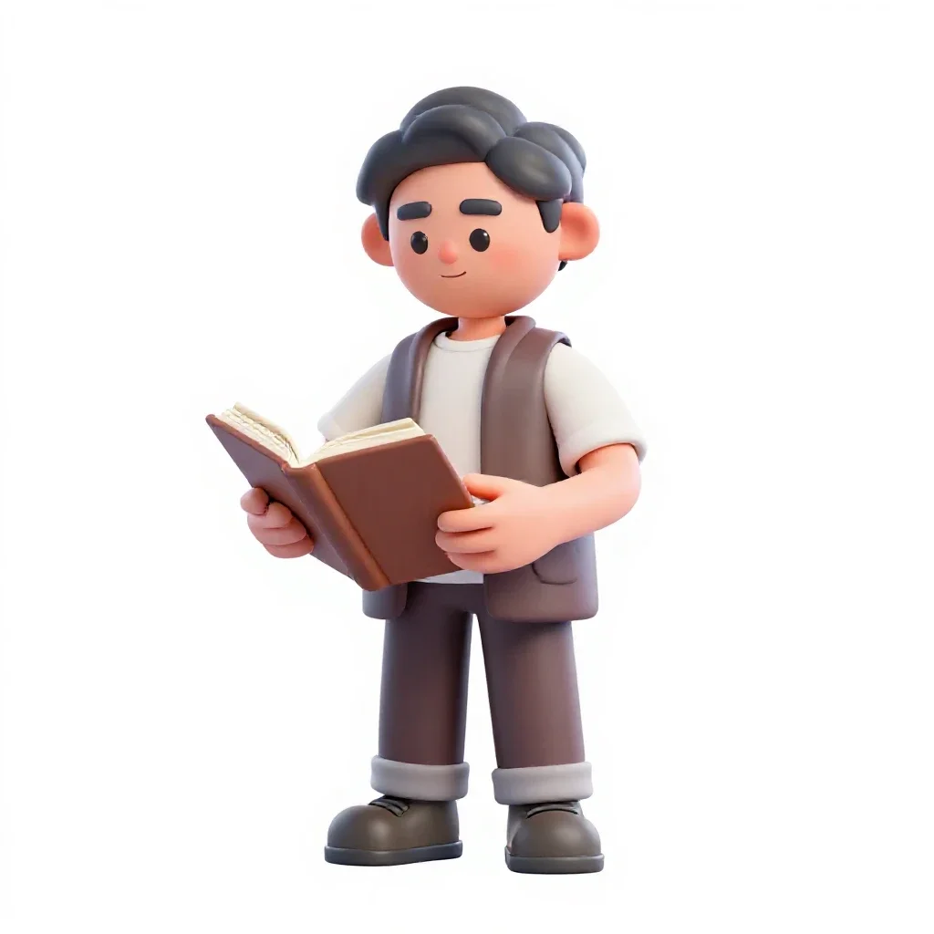 River merchant with a ledger isolated on a white background