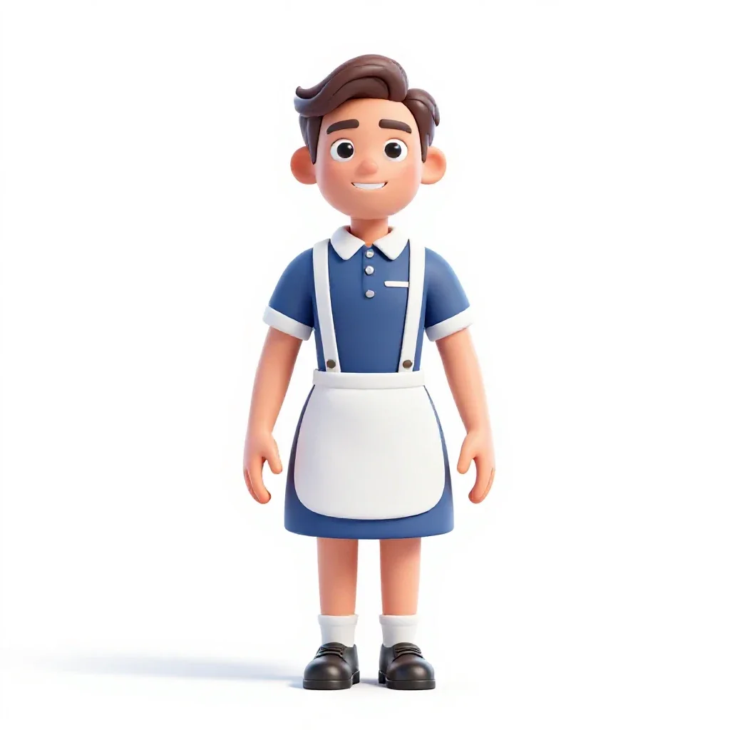 1950s diner waitress isolated on a white background