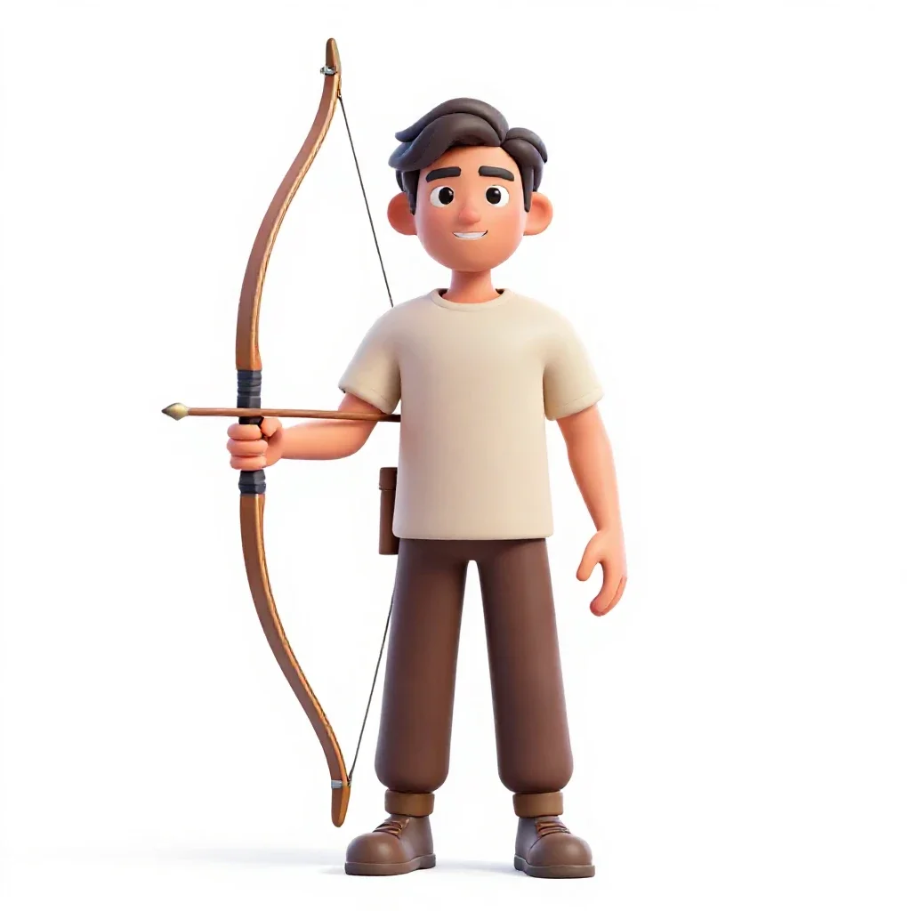 Persian archer isolated on a white background