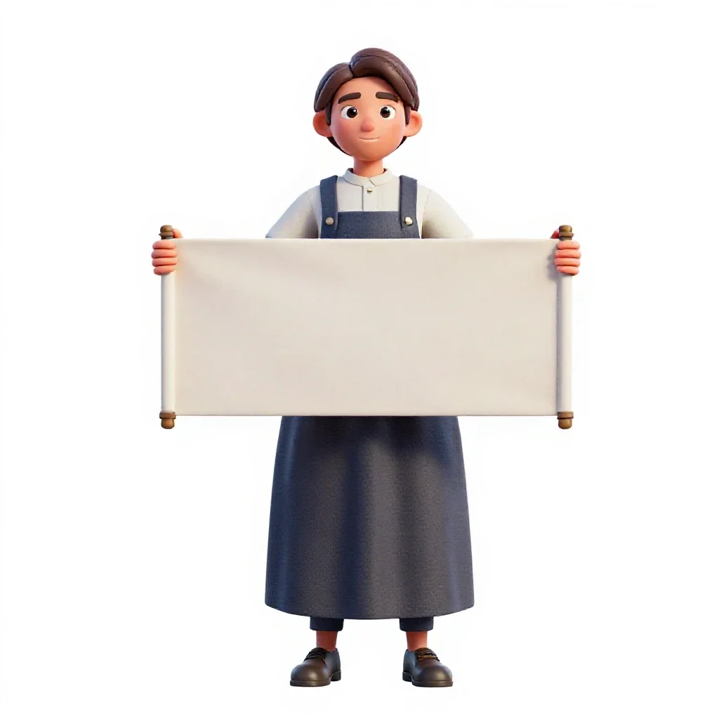 Suffragette with a banner isolated on a white background