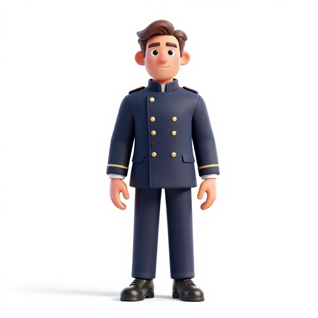 Victorian railway guard isolated on a white background