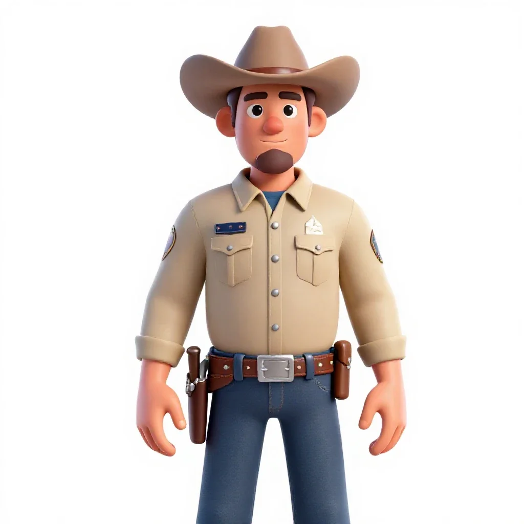 Wild West sheriff isolated on a white background