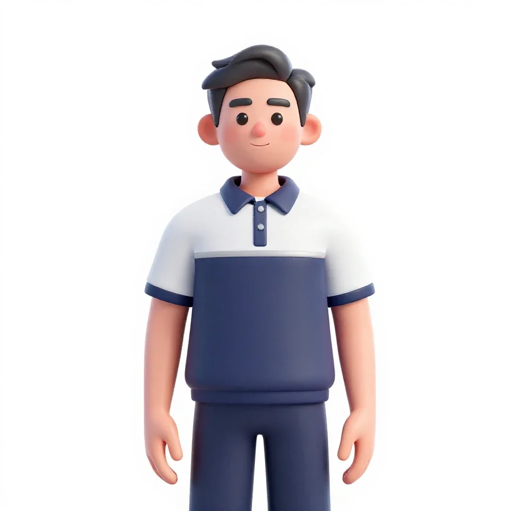 Bus driver in uniform isolated on a white background
