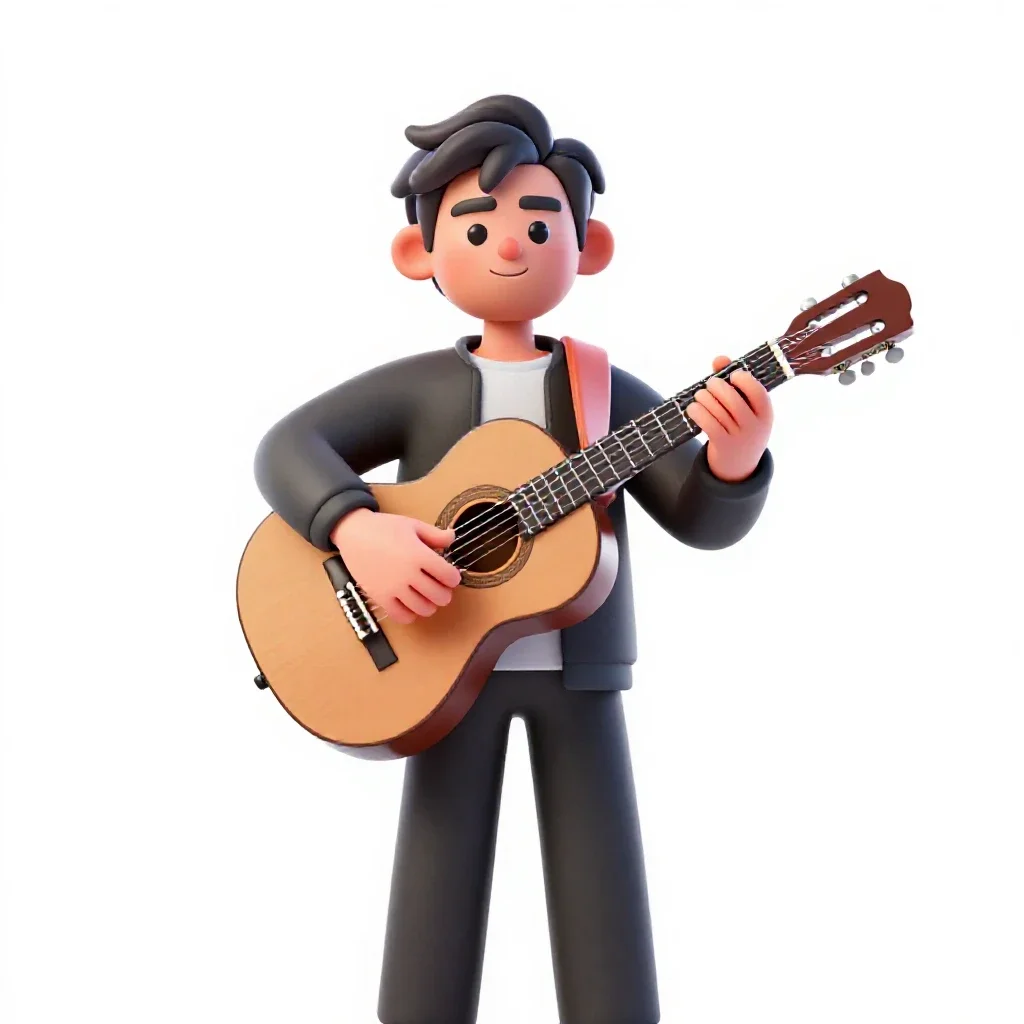 Flamenco guitarist isolated on a white background